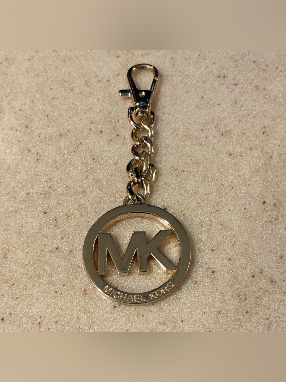 Michael Kors Gold-tone MK Circle Logo Keychain